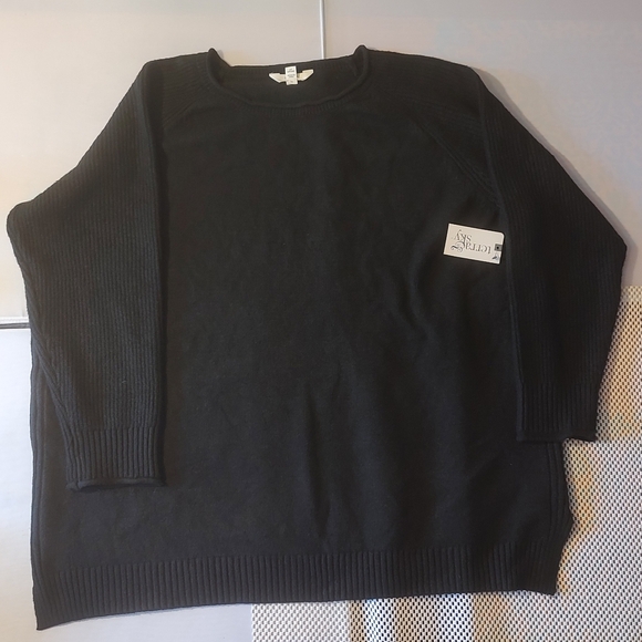 Terra & Sky Women’s Size 2X (20W-22W) Plus Mixed Rib Crewneck Sweater Lightweigt - Picture 4 of 8